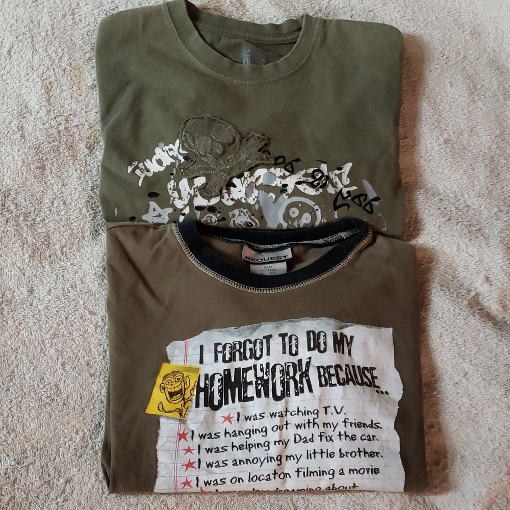 Graphic Olive Green Boys' T-Shirts - 2 Pack